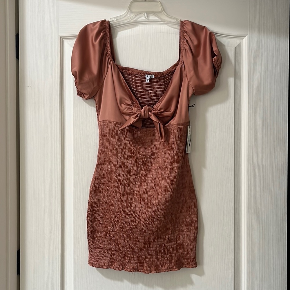 Brand new Iris Los Angeles dress. Size large mini dress. Satin material